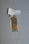 Hallmarked Silver 925 Bullion Bar Keyring - Approx 39.2g