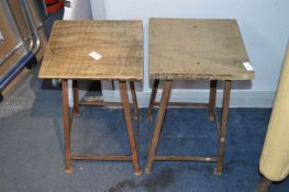 Two Industrial Metal Based Stools