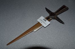 WWII German Silver Handled SS Dagger Letter Opener