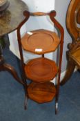 Mahogany Three Tier Folding Cake Stand