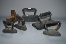 Collection of Cast Metal Clothes Irons