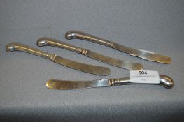 Set of Four Silver Handled Cake Knives - Sheffield 1901