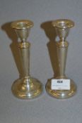Pair of Hallmarked Silver Candlesticks 15cm Tall - Birmingham 1976