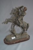 Spelter Figurine - Cavalier on Horse