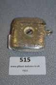 Hallmarked Silver Embossed Decorated Vesta with Inlet Compass