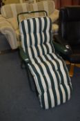 Green Stripped Folding Lounger