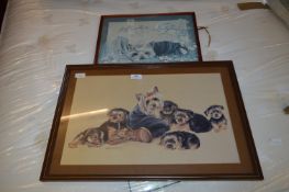 Two Framed Prints - Yorkshire Terriers