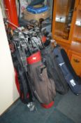 Ten Set of Golf Bags with Clubs (Various Makes)