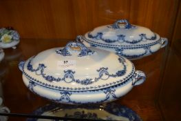 Two Blue & White Tureens