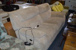 Electric Reclining Light Brown Corduroy Sofa