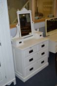White Painted Shabby Chic Three Height Dressing Ta