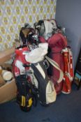 Ten Set of Golf Bags with Clubs (Various Makes)