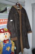 Long Length Sheepskin Style Ladies Coat