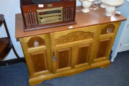 Oak & Walnut Effect Sideboard with Glass Knob Hand