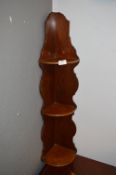 Mahogany Three Height Wall Mounted Corner Shelf