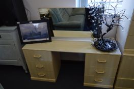 Limed Oak Effect Twin Pedestal Dressing Table