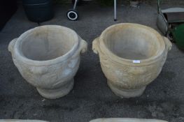 Pair of Large Reconstituted Limestone Garden Plan