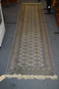 Grey Patterned Runner Rug 308x82cm