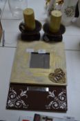 Decorative Framed Mirrors and Candlesticks