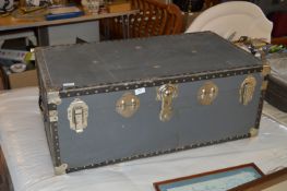 Large Grey Travel Trunk