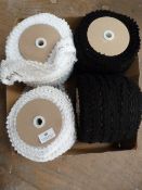 Four Rolls of Black & White Elasticated Banding