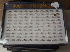Tray Containing Ninety Fashion Rings
