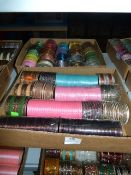 Two Boxes of Asian Style Costume Jewelry Bracelets