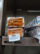 *Box of 10 250mm Three Square Smooth Files and a B
