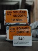*Two Boxes of 10 250mm Square Smooth Files