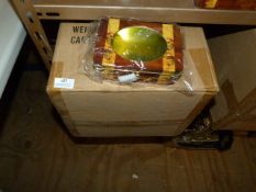 Box of 32 Decorative Rectangular Tins with Windows