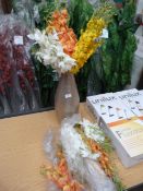 Ceramic Vase and Assorted Artificial Foliage