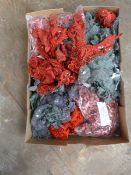 Box Containing Satin Bows, Sequin and Lace Ribbon