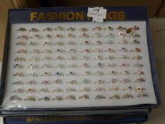 Tray Containing Ninety Fashion Rings
