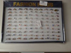 Tray Containing Ninety Fashion Rings