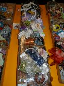 Three Trays of Assorted Hair Combs, Bracelets and