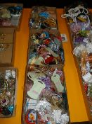 Three Trays of Assorted Hair Combs, Bracelets and