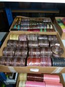 Two Boxes of Asian Style Costume Jewelry Bracelets