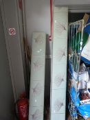 Two Green Upholstered Curtain Pelmets