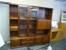 Mahogany Wall Unit with Glazed Doors