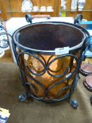 Wrought Metal and Copper Coal Bucket