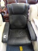 Black Leatherette Reclining Armchair