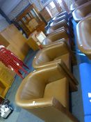 *Six Tan Leatherette Tub Chairs