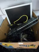 LG Flatron PC Monitor, Two Keyboards, Router, etc.