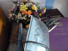 Box Containing Plastic Flower, Book on Royalty, et