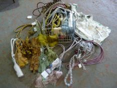 *Basket of Curtain Ties Tassels etc.