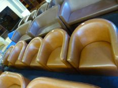*Five Tan Leatherette Tub Chairs