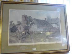 Signed Print - Barrington, Somerset by E.W Sturgeo