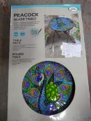 *Peacock Glass Table