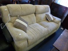 Cream Upholstered Three Seat Sofa