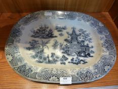 Victorian Blue & White Meat Plate